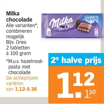 Albert Heijn Milka chocolade aanbieding