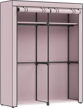 Amazon SONGMICS Kledingkast, kledingkast voor slaapkamer met 2 kledingstangen, draagbare stoffen kledingkast, inklapbaar, kledingrek aanbieding