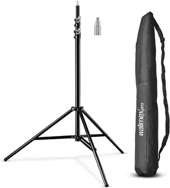 Amazon Walimex Pro WT-806 Lampstatief, Maximale Werkhoogte 256 cm, Belastbaarheid: 5 kg, Schroefdraadaansluiting 1/4 en 3/8 inch, Dr aanbieding