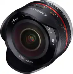 Amazon Samyang MF 7,5 mm F3.5 Fisheye MFT zwart - APS-C sensor, 180° beeldhoek, ideaal voor reportage en krappe ruimtes, UMC-gecoate aanbieding