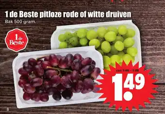 Dirk Pitloze rode of witte druiven 500 gram aanbieding