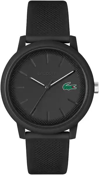 Amazon Lacoste Mannen analoog kwarts horloge met siliconen band 2011171, Zwart aanbieding
