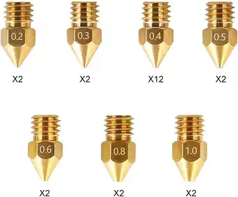 Amazon Creality MK8 Ender 3 Nozzles 24 stks 3D Printer Messing Nozzles Extruder voor Ender 3 Serie en Creality CR-10 0.2mm, 0.3mm, 0 aanbieding