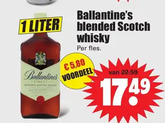 Dirk Ballantine's blended Scotch whisky 1 liter aanbieding