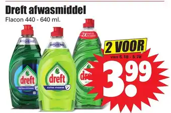 Dirk Dreft afwasmiddel 440-640 ml aanbieding