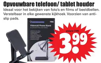 Dirk Opvouwbare telefoon/ tablet houder aanbieding