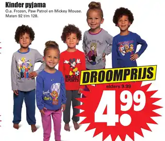 Dirk Kinder pyjama 92 t/m 128 aanbieding