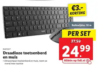 Lidl rapoo Draadloze toetsenbord en muis aanbieding