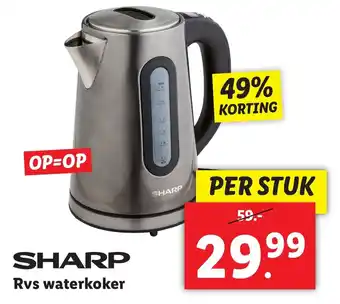 Lidl Sharp RVS waterkoker aanbieding