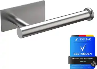 Amazon Ibergrif MK34052 Toiletrolhouder, wandmontage of zelfklevend, voor badkamer en keuken, roestvrij staal, boren zonder boren aanbieding