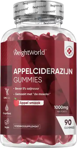 Amazon Apple Cider Vinegar Gummies - 90 Natuurlijke Appelciderazijn Gummies - 1000 mg 9 Kcal - Verrijkt met Vitamine C, B12, B9 Foli aanbieding
