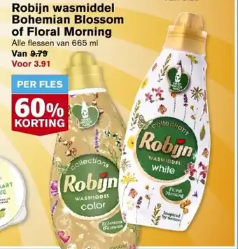 Hoogvliet Robijn wasmiddel Bohemian Blossom of Floral Morning 665 ml aanbieding