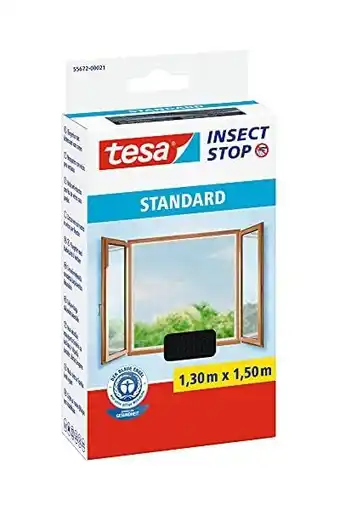Amazon tesa Insect Stop Standard Vliegenhor voor Ramen - Insectenhor, raamhor - Met klittenband - Snij uw eigen horraam op maat - Mu aanbieding