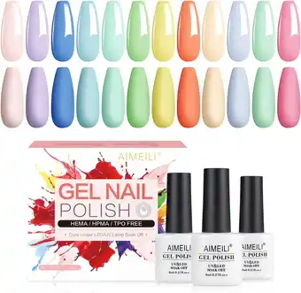 Amazon AIMEILI Gel Nagellak Set Soak Off UV LED Gel Polish Van 12 X 8 ml - Gift Kit 9 aanbieding