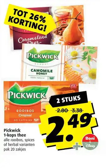 Boni Pickwick 1-kops thee aanbieding