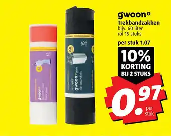 Boni G'woon trekbandzakken aanbieding