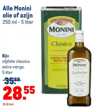 Makro Alle Monini olie of azijn aanbieding