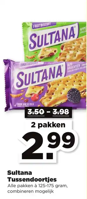 PLUS Sultana t Tussendoortjes 125-175g aanbieding