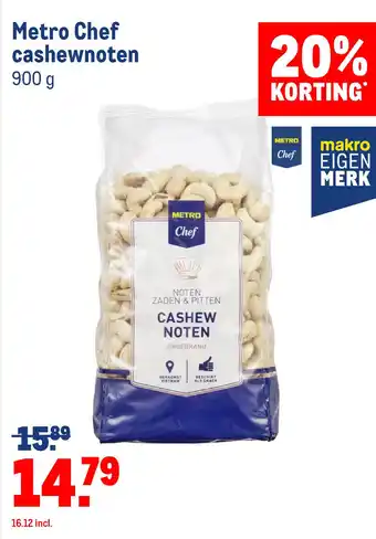 Makro Metro Chef cashewnoten aanbieding