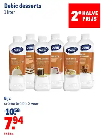 Makro Debic desserts aanbieding