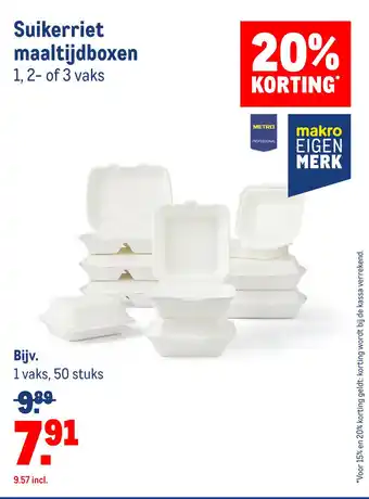 Makro Suikerriet maaltijdboxen aanbieding