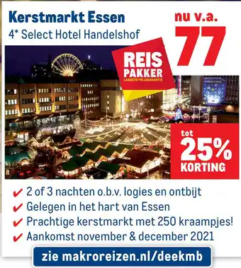 Makro Kerstmarkt Essen 4* Select Hotel Handelshof aanbieding