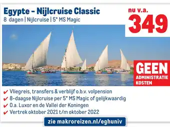 Makro Egypte - Nijlcruise Classic 8 dagen | Nijlcruise |5* MS Magic aanbieding