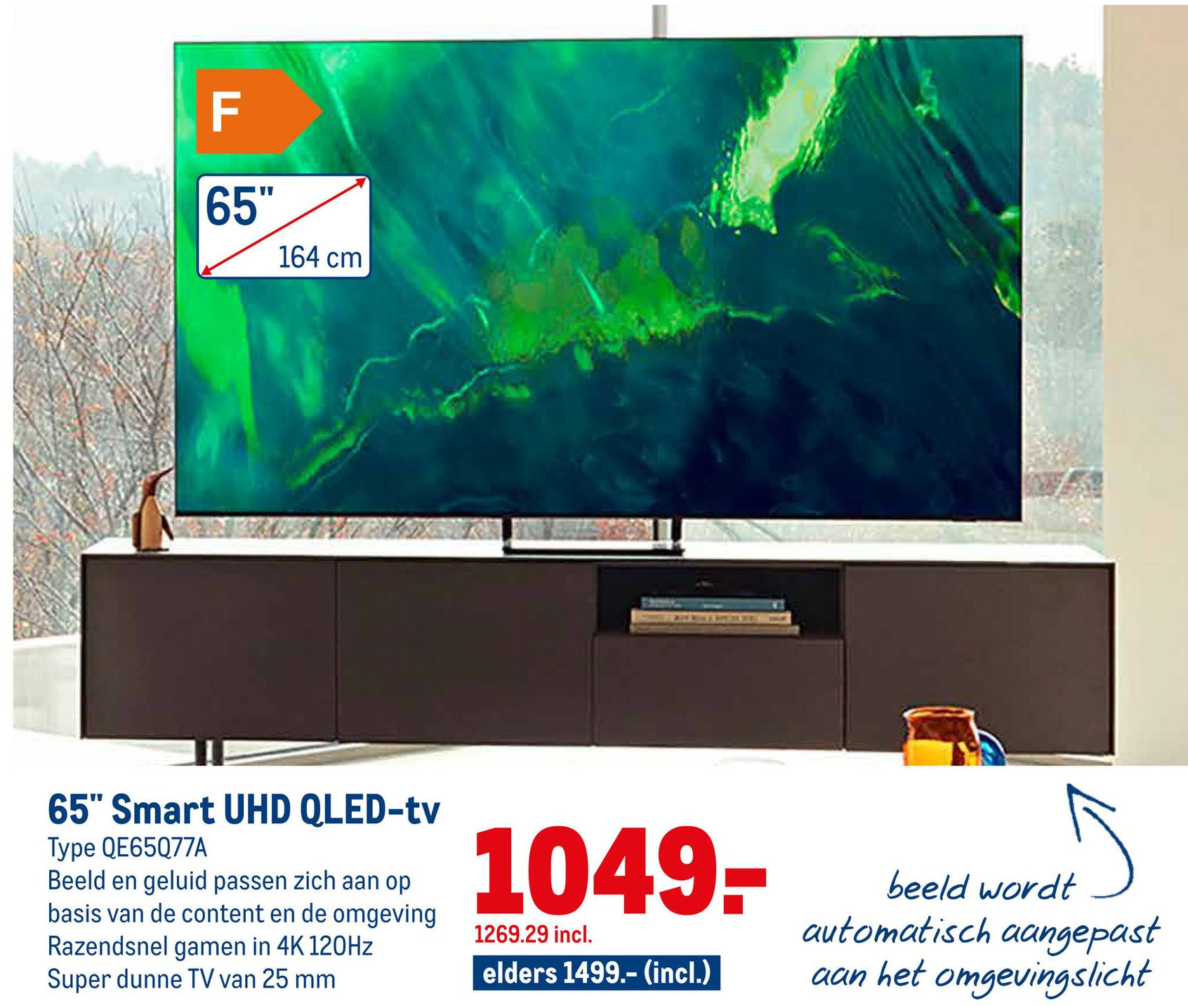 65" Smart UHD QLEDtv aanbieding bij Makro