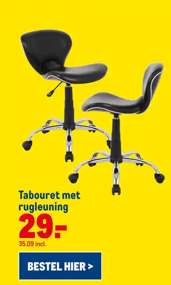 Makro Tabouret met rugleuning aanbieding