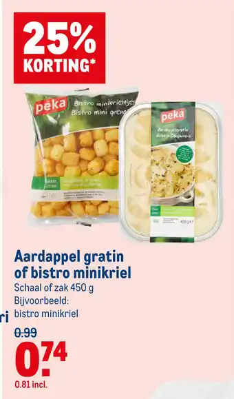 Makro Aardappel gratin of bistro minikriel aanbieding