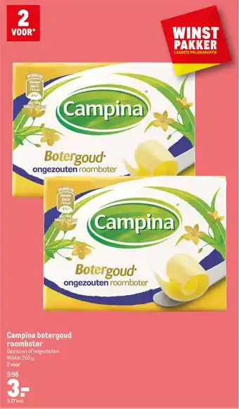 Makro Campina botergoud roomboter aanbieding