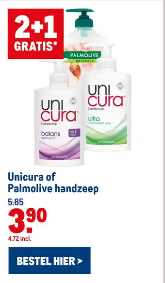 Makro Unicura of Palmolive handzeep aanbieding