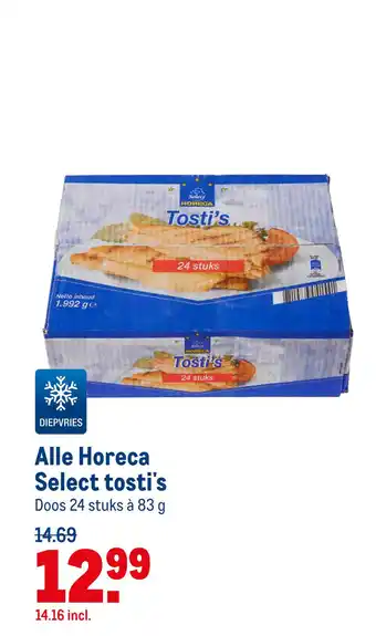 Makro Alle Horeca Select tosti's aanbieding