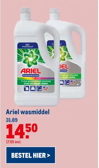 Makro Ariel wasmiddel aanbieding