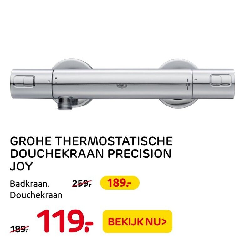 Grohe thermostatische douchekraan precision joy aanbieding bij Praxis