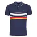 Spartoo Polo Shirt Korte Mouw Polo Ralph Lauren POLO AJUSTE DROIT RAYE AVEC DETAILS DE COL ET DETAILS MANCHES EN aanbieding