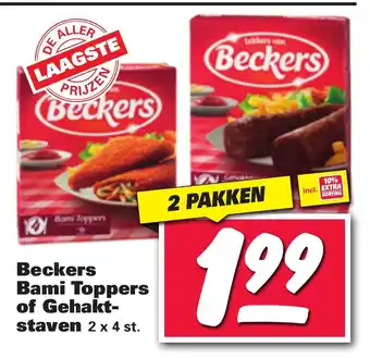 Nettorama Beckers Bamitoppers of Gehaktstaven 2*4st aanbieding