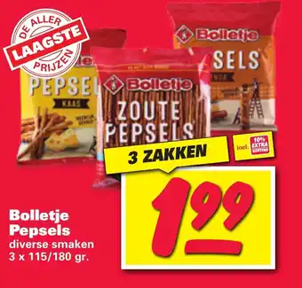 Nettorama Bolletje Pepsels 3*115/180g aanbieding