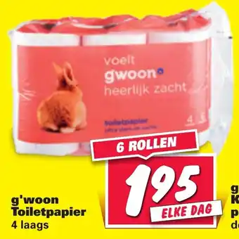 Nettorama G'woon toiletrpapier 4-laags 6 rollen aanbieding