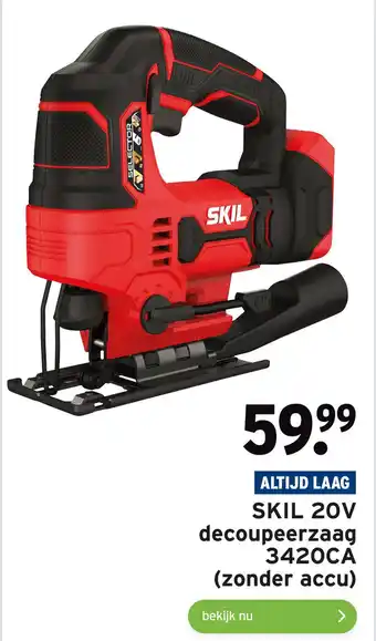 GAMMA SKIL 20V decoupeerzaag 3420CA (zonder accu) aanbieding