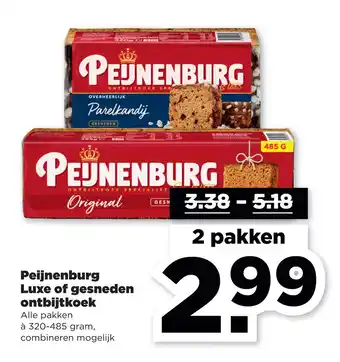 PLUS Peijnenburg Luxe of gesneden ontbijtkoek aanbieding