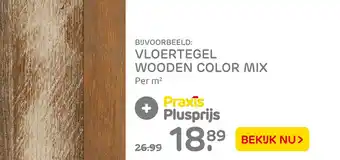 Praxis BUVOORBEELD: VLOERTEGEL WOODEN COLOR MIX aanbieding