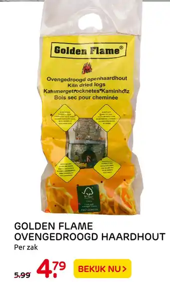 Praxis GOLDEN FLAME OVENGEDROOGD HAARDHOUT aanbieding