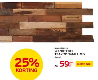 Praxis WANDTEGEL TEAK 3D SMALL MIX aanbieding