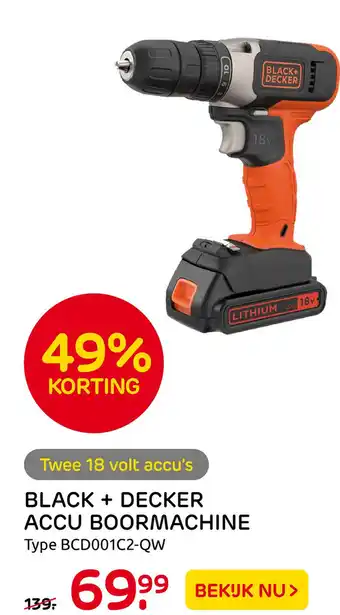 Praxis BLACK + DECKER ACCU BOORMACHINE aanbieding