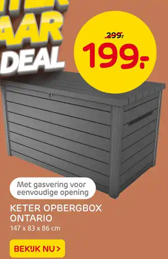 Praxis KETER OPBERGBOX ONTARIO aanbieding