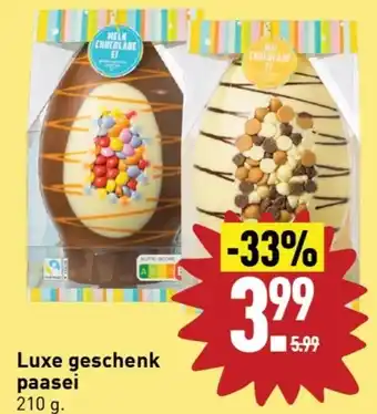 ALDI Luxe geschenk paasei 210 g. aanbieding