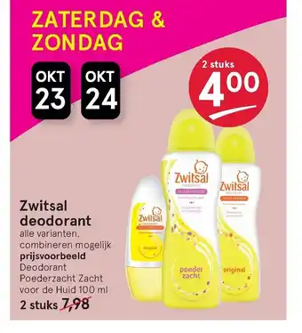 Etos Zwitsal Deodorant 2 stuks aanbieding