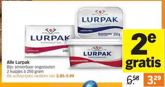 Albert Heijn Alle lurpak 250 gram aanbieding