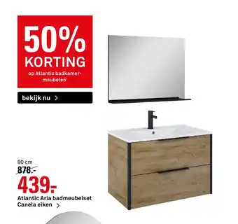 Karwei Atlantic Aria Badmeubelset Canela Eiken 80 cm aanbieding